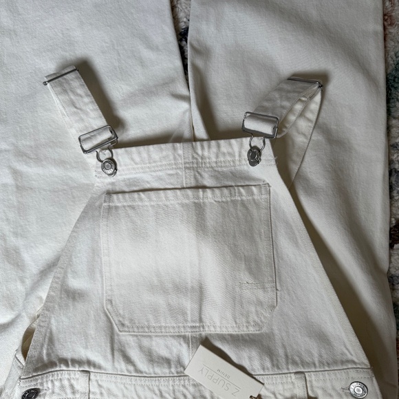 BNWT. Brinley White-denim overalls - Picture 1 of 8